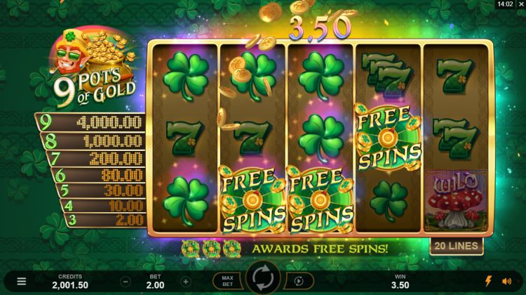 9 pots of gold slot review microgaming free spins trigger