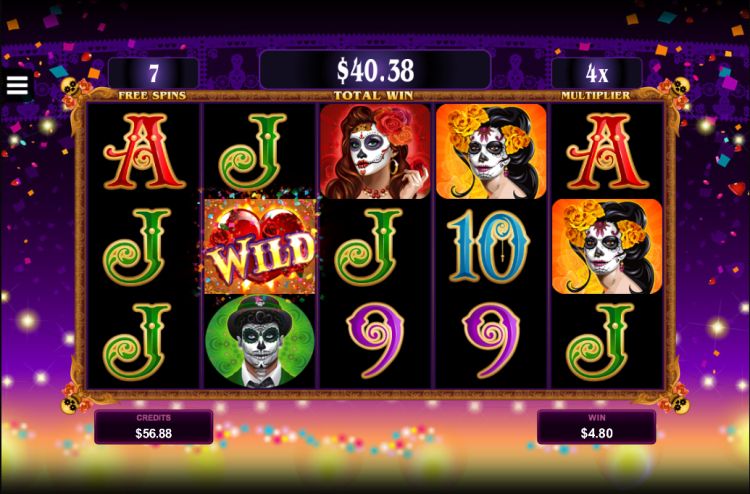 Beautiful Bones pokie microgaming bonus win 2