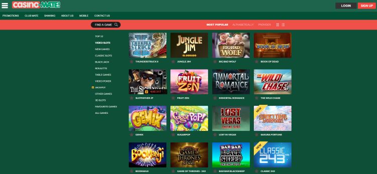 Casino-Mate-review-game-selection