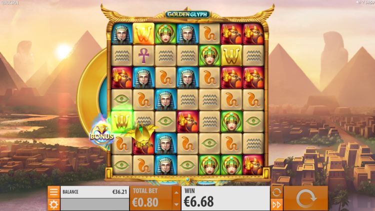 Golden Glyph slot review quickspin bonus win