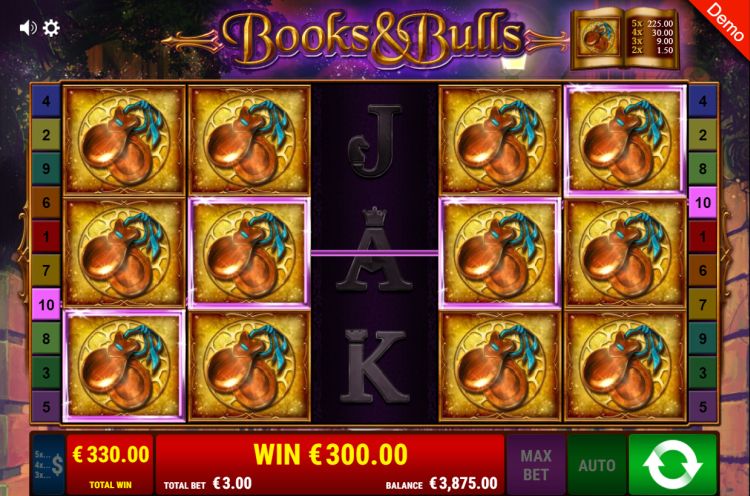 books-and-bulls-gamomat slot review win